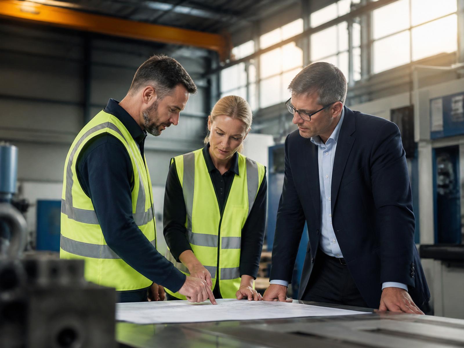 Procurement specialist reviewing supplier options with an SME operations lead